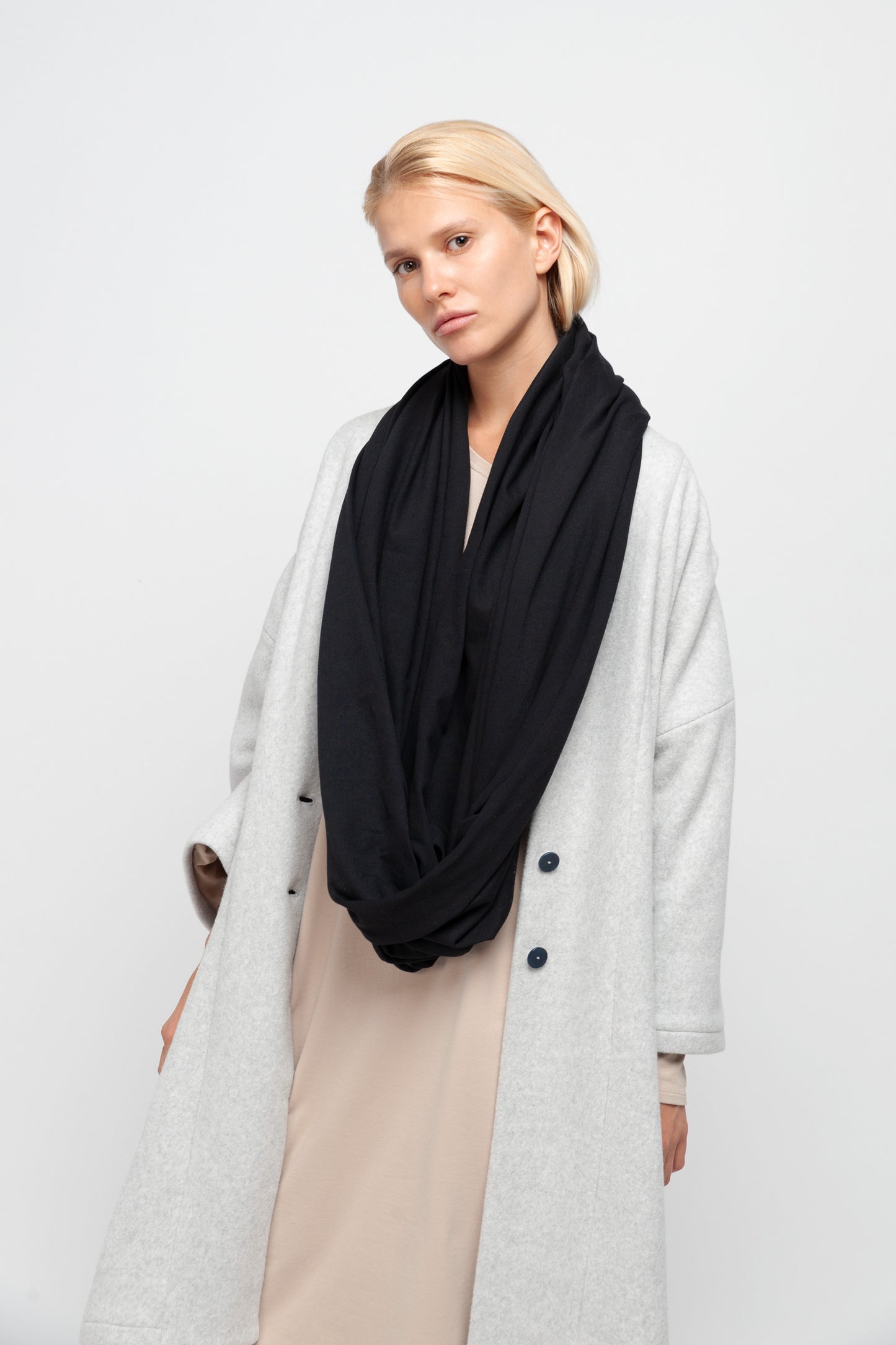 LOOP SCARF cotton black