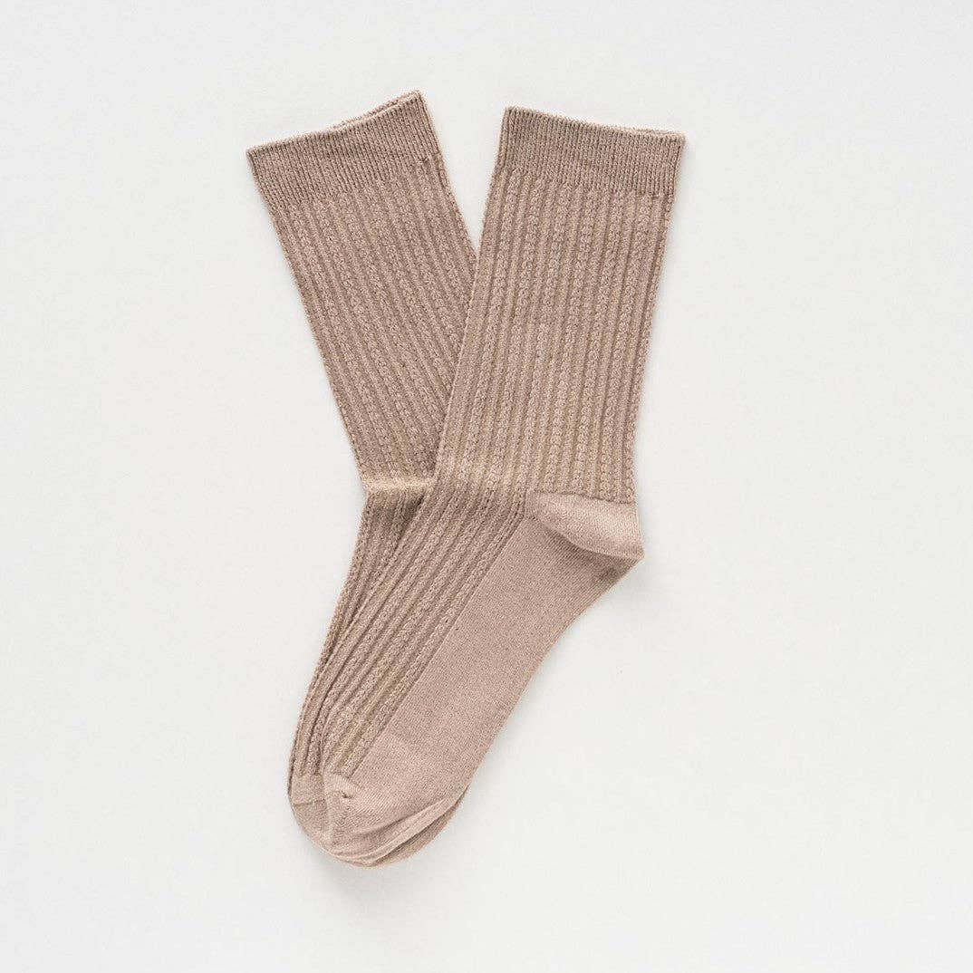 POINTELLE SOCKS | Tencel™ moka brown