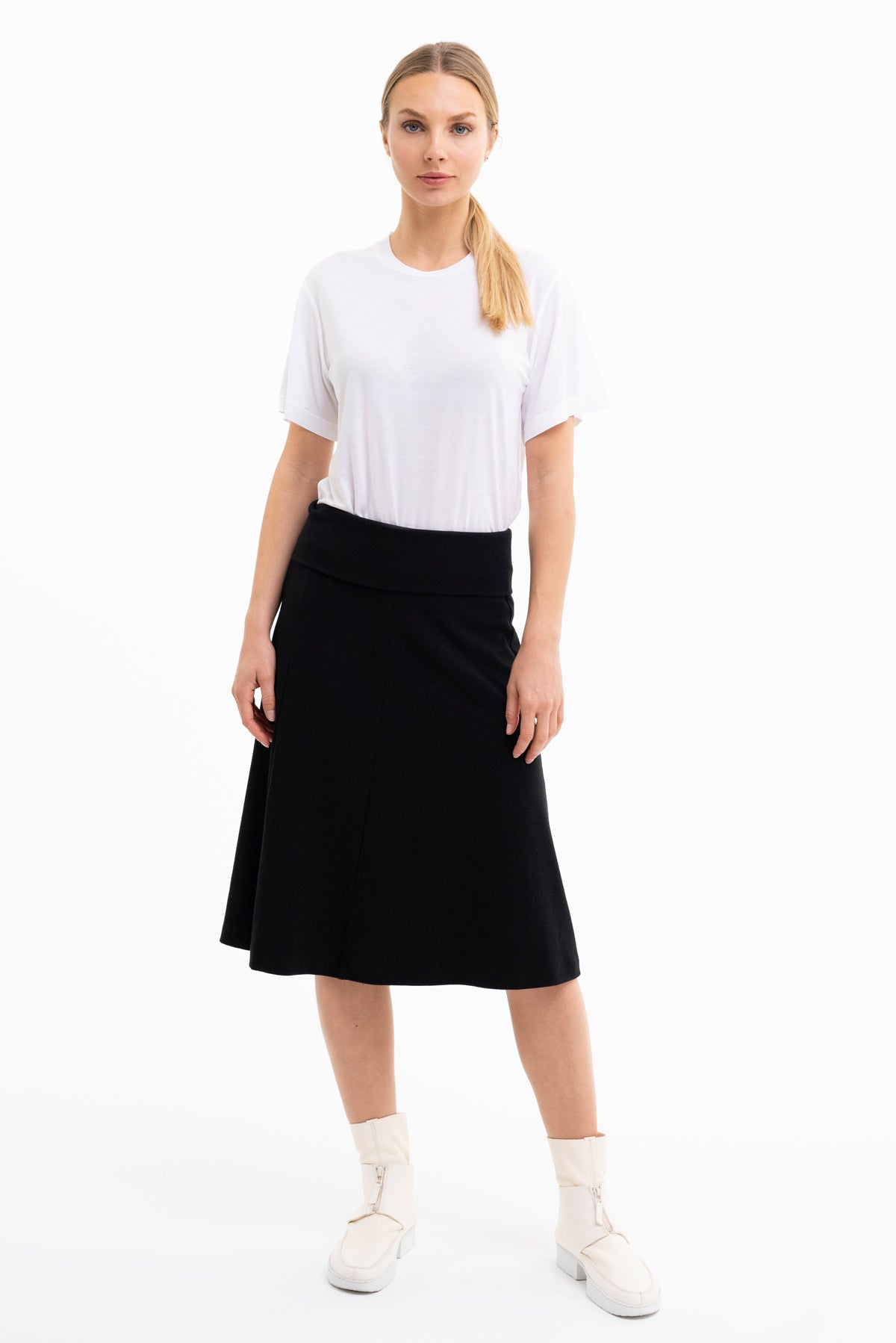 CIRCLE SKIRT | cotton-wool mix black