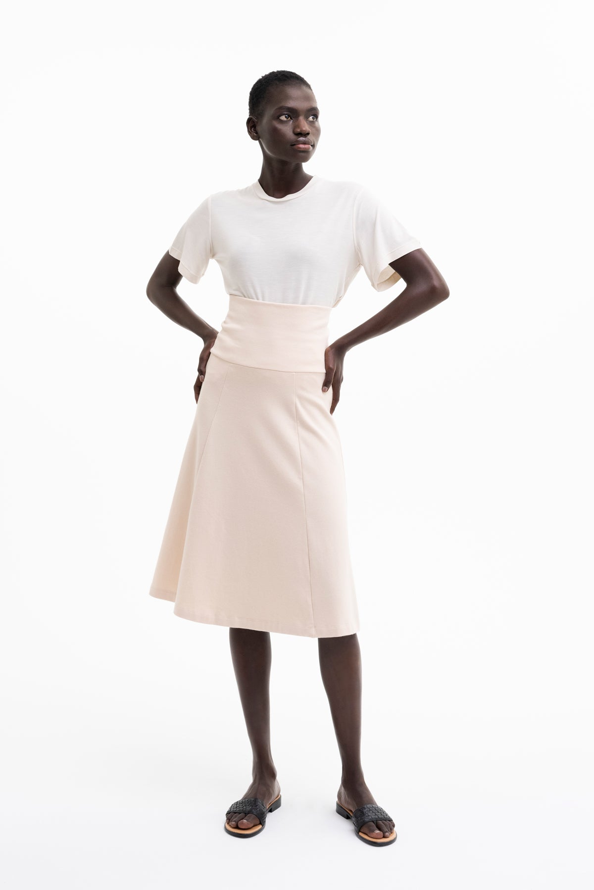CIRCLE SKIRT | cotton-wool cream