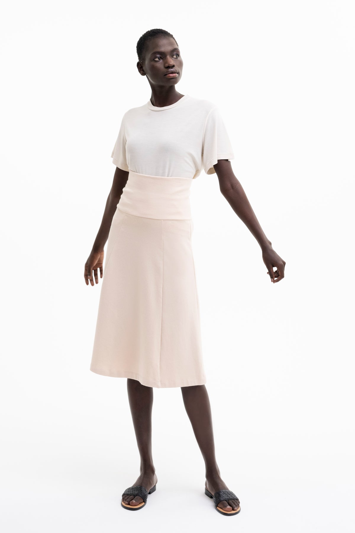 CIRCLE SKIRT | cotton-wool cream