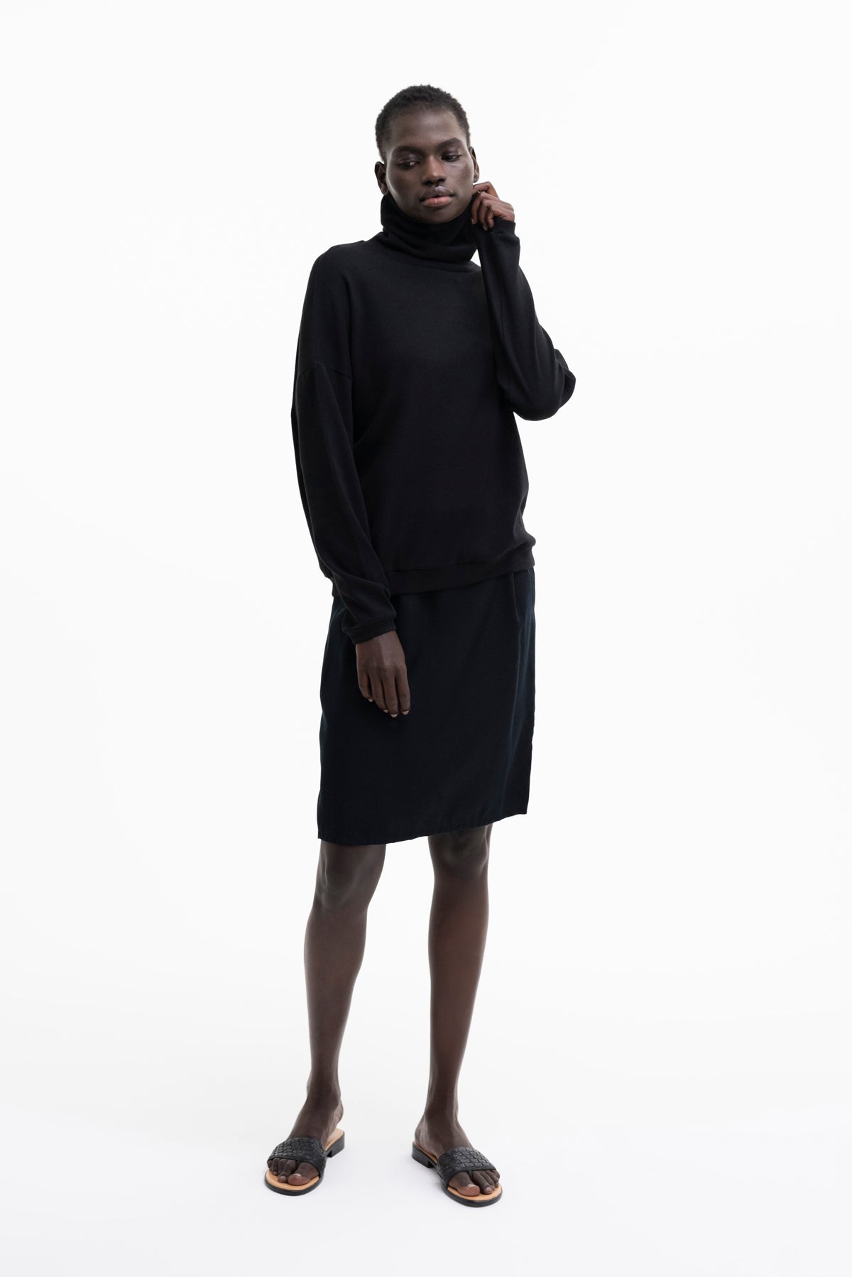 TURTLENECK JUMPER | cotton-wool black