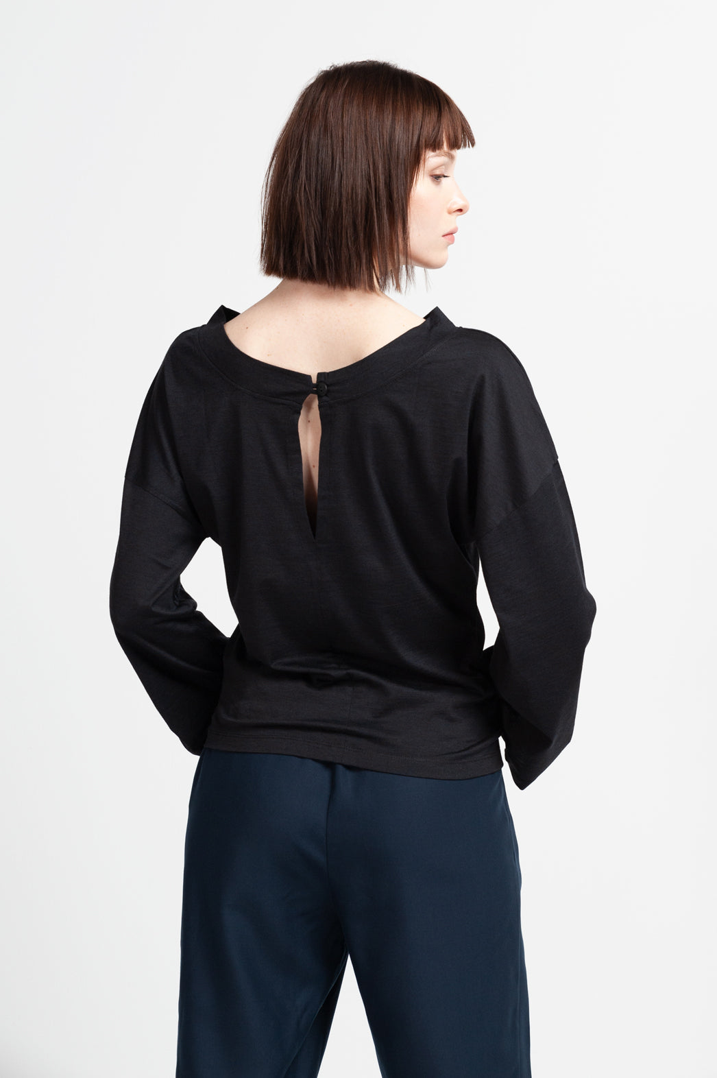 KIMONO JUMPER | wool-lyocell black