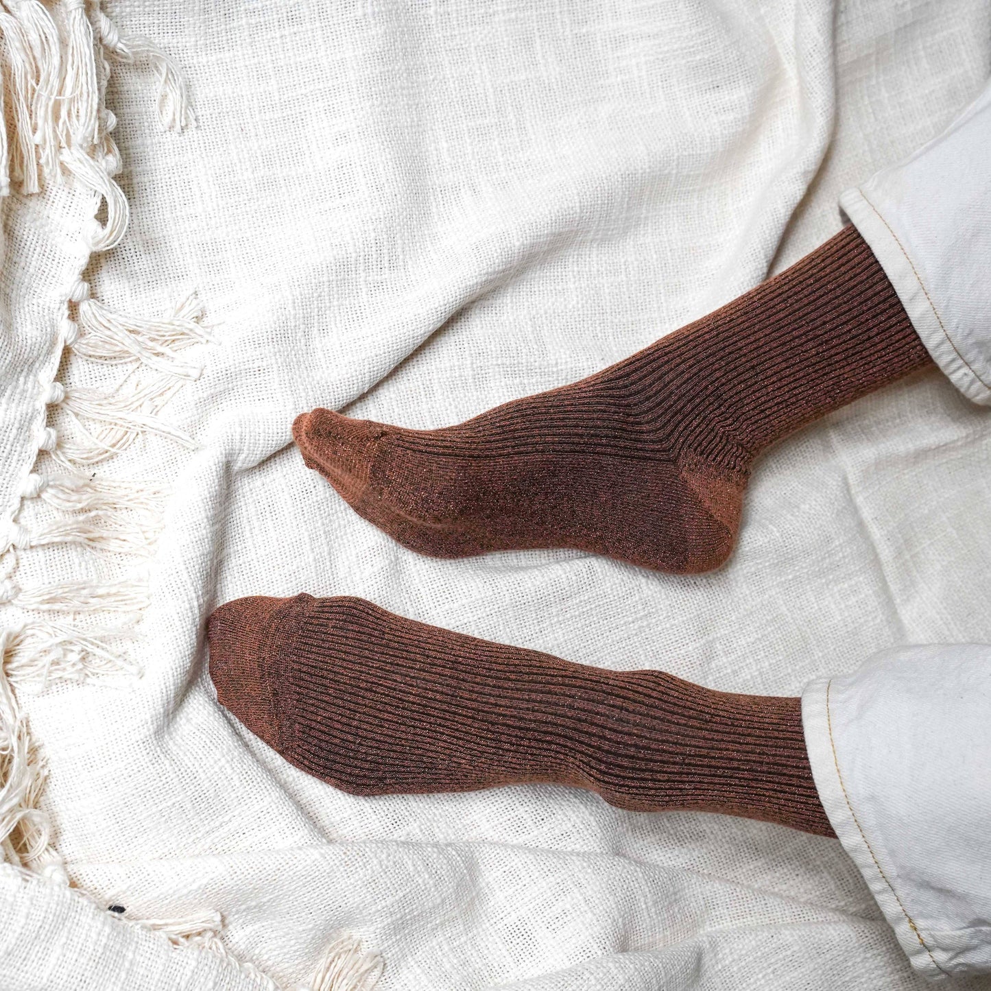 SPARKLING SOCKS | bamboo lyocell hazelnut brown