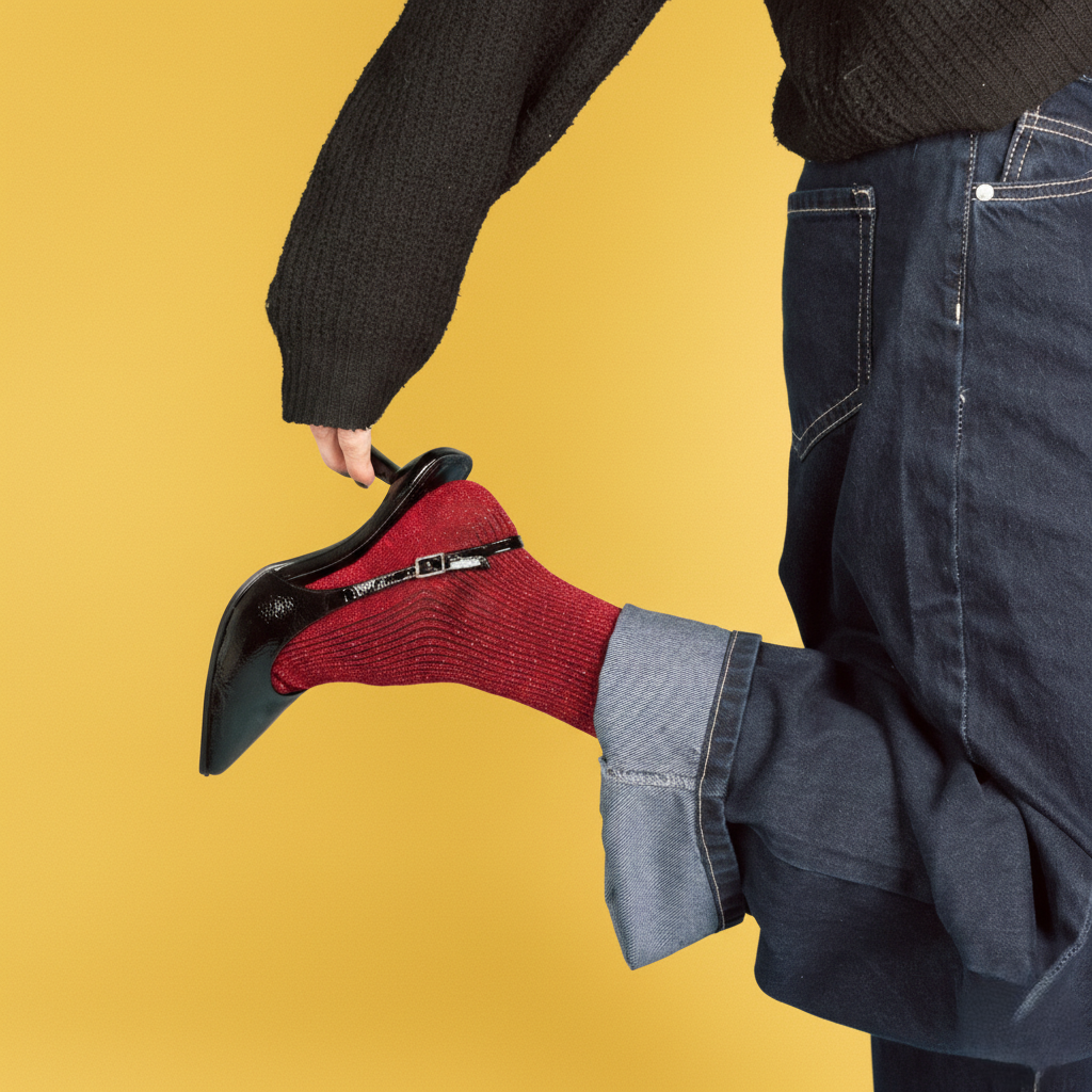 SPARKLING SOCKS | bamboo lyocell cherry red