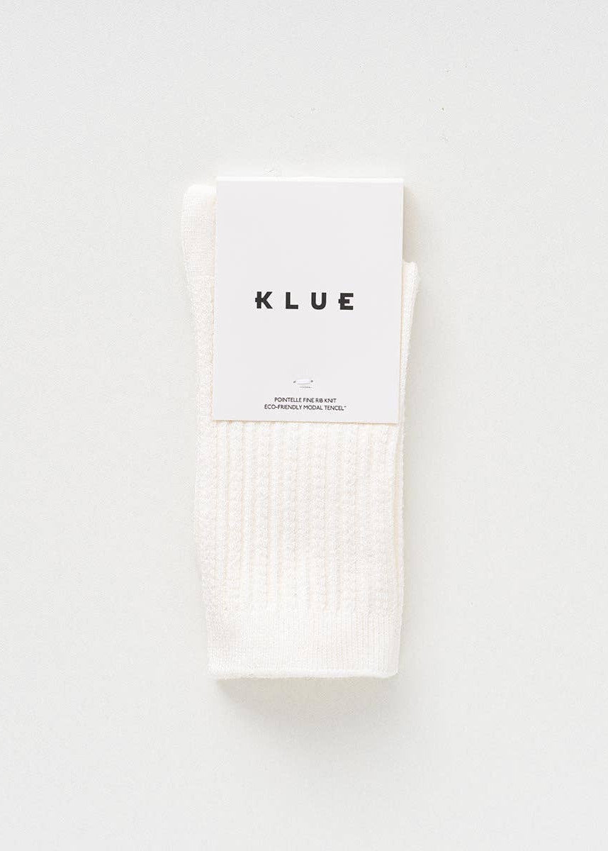 POINTELLE SOCKS | Tencel™ white