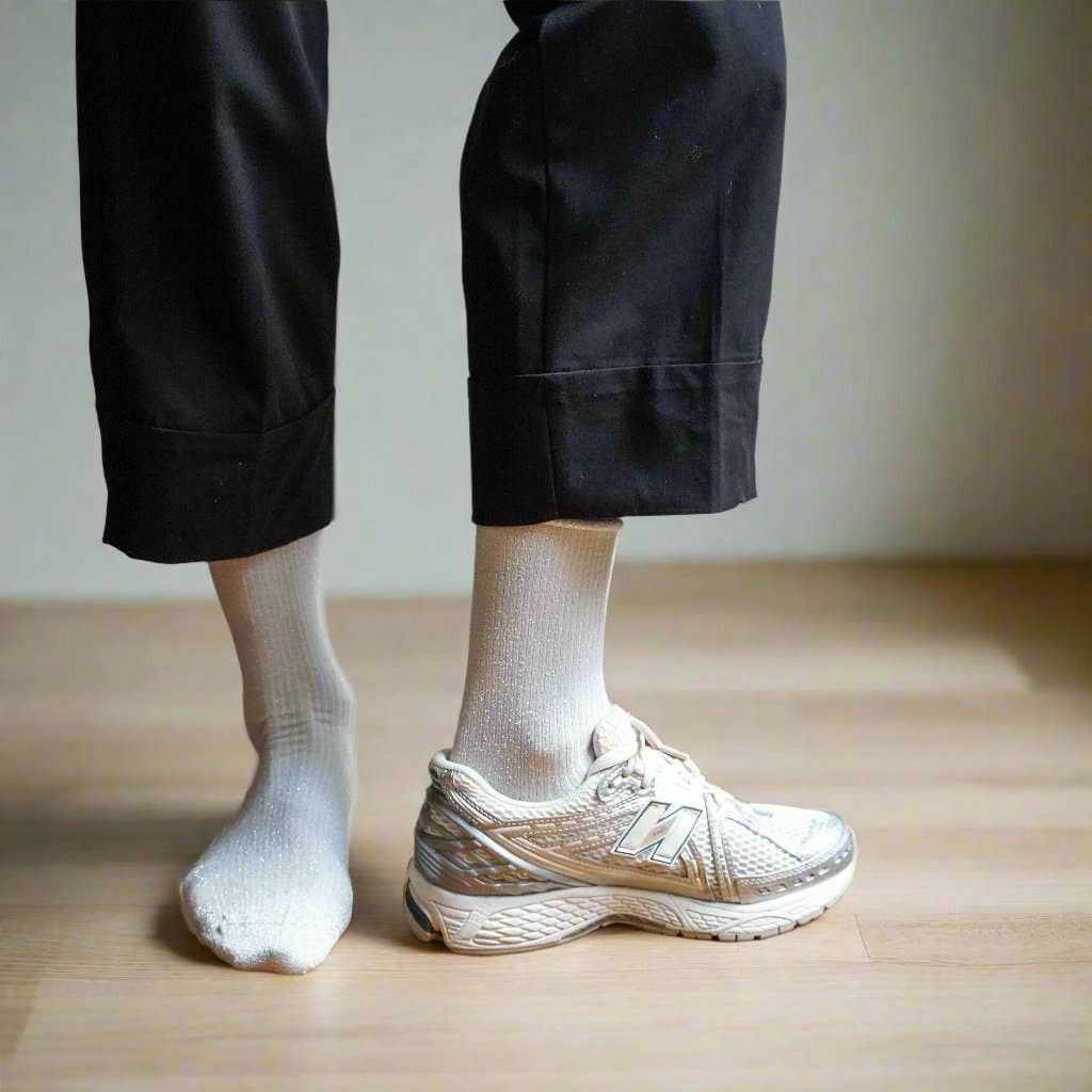 SPARKLING SOCKS | bamboo lyocell cream white