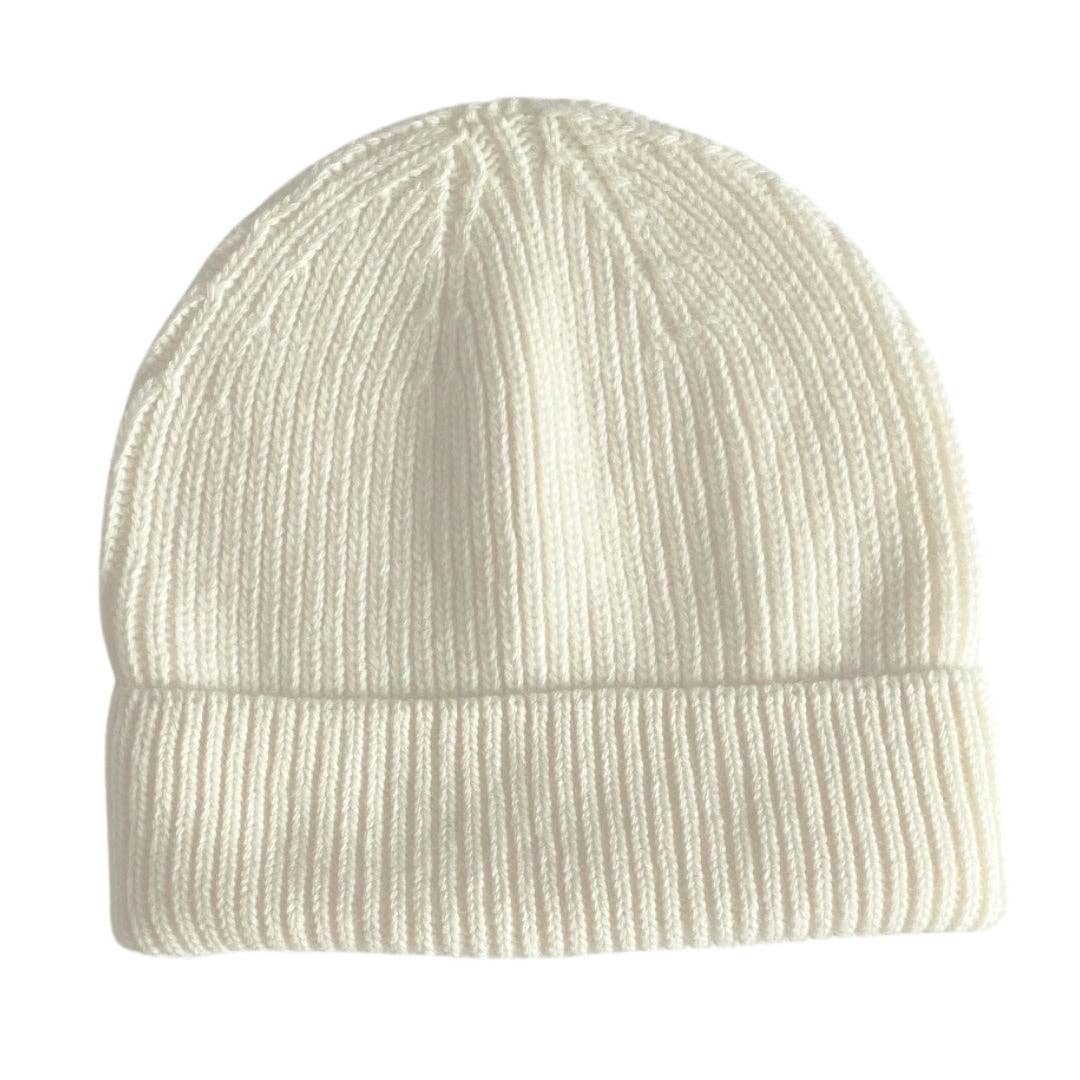 BEANIE | wool viscose cream white