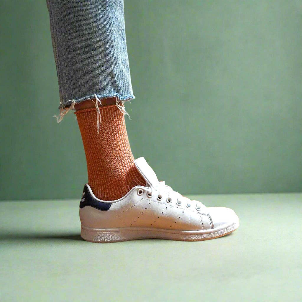 SPARKLING SOCKS | bamboo lyocell terracota orange