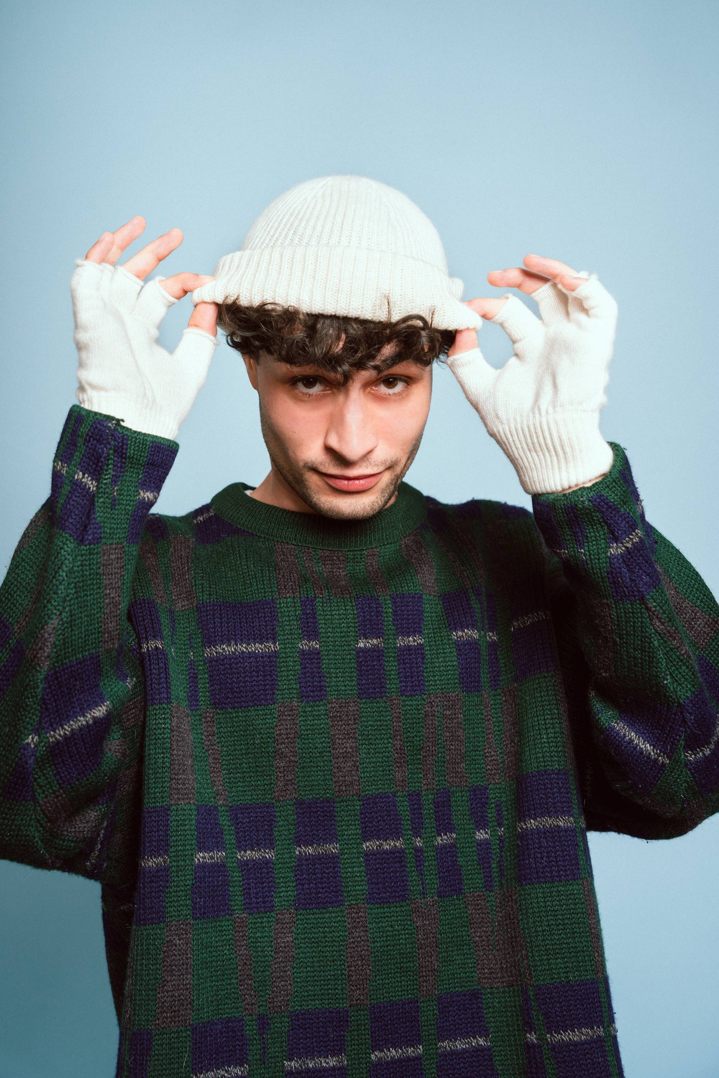 BEANIE | wool viscose cream white