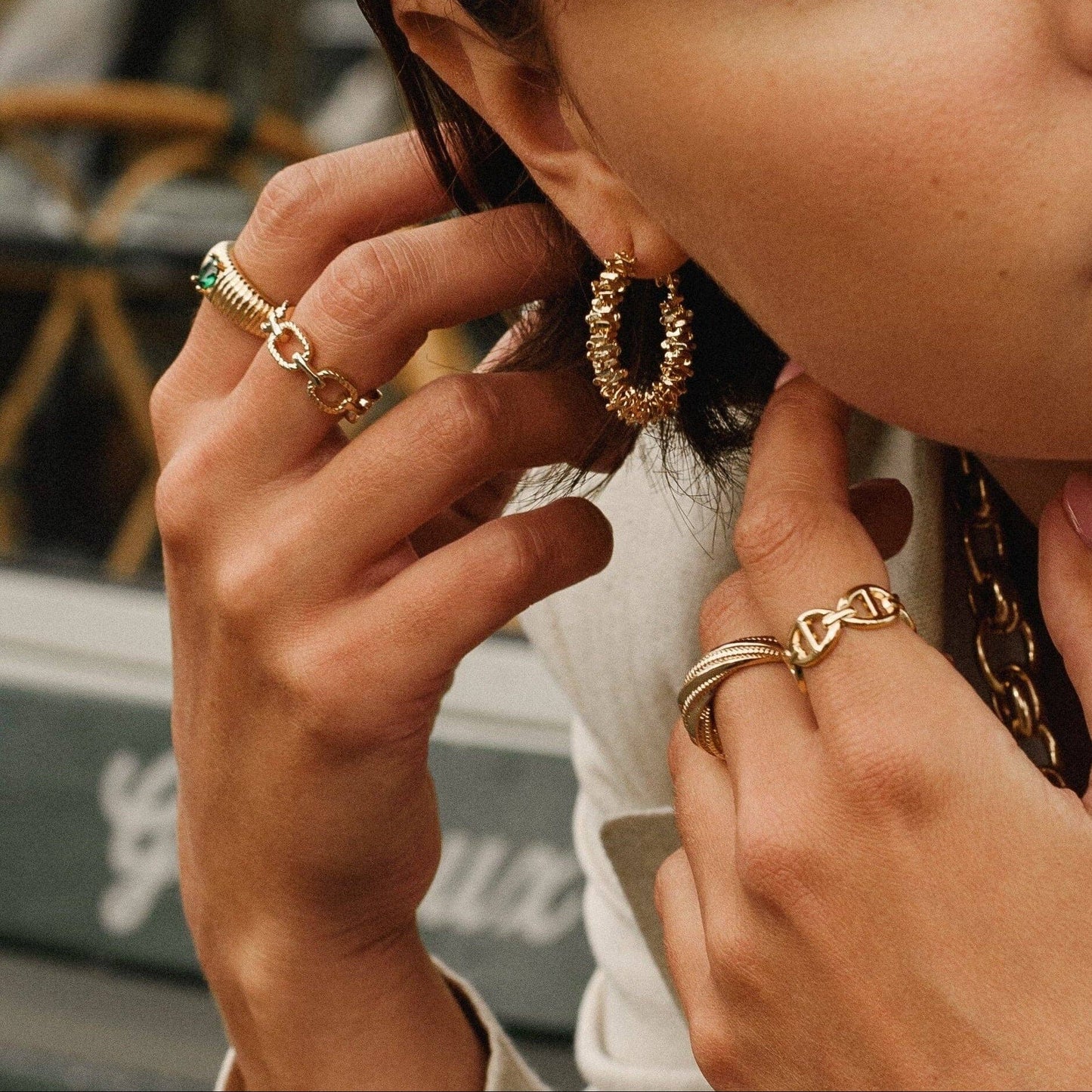 LYVETTE LOOP EARRINGS | 18-karat gold-plated
