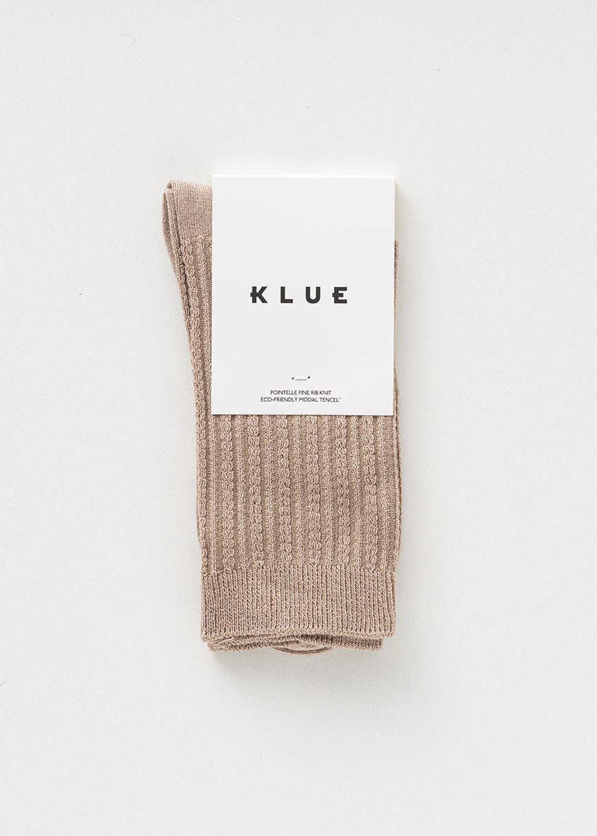 POINTELLE SOCKS | Tencel™ moka brown