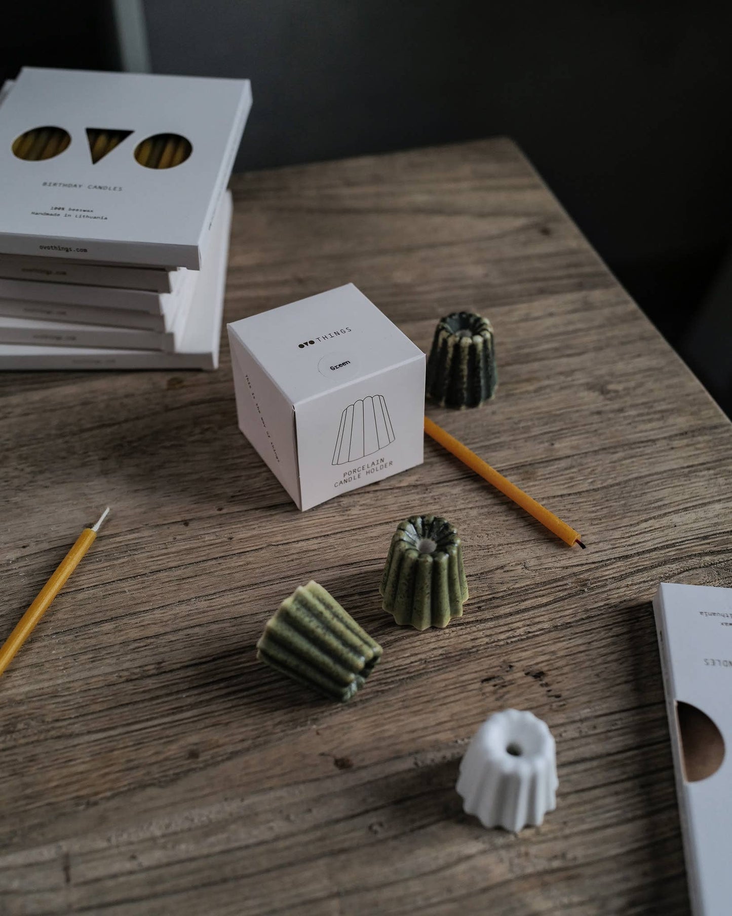 Kerzenhalter aus Porzellan: Mattes Weiß