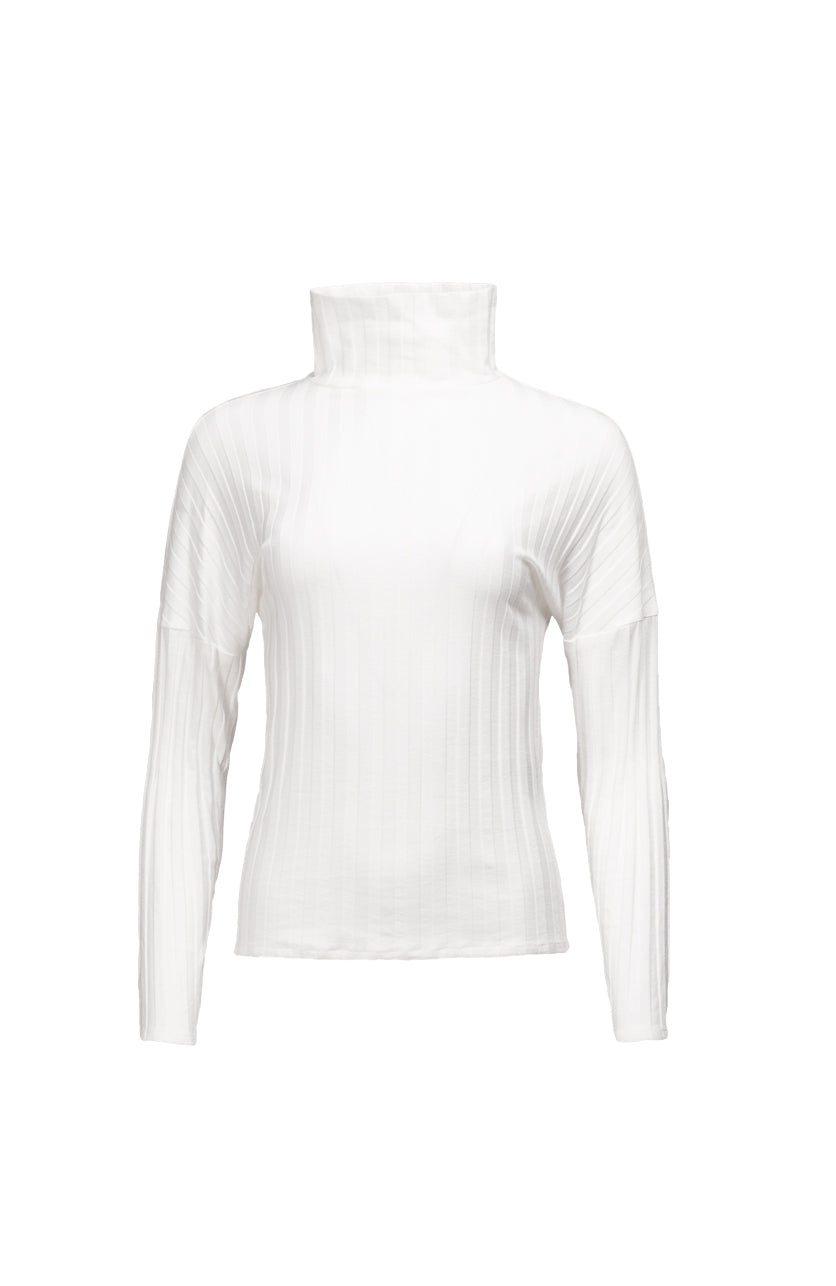 TURTLENECK SHIRT | cotton white & cream