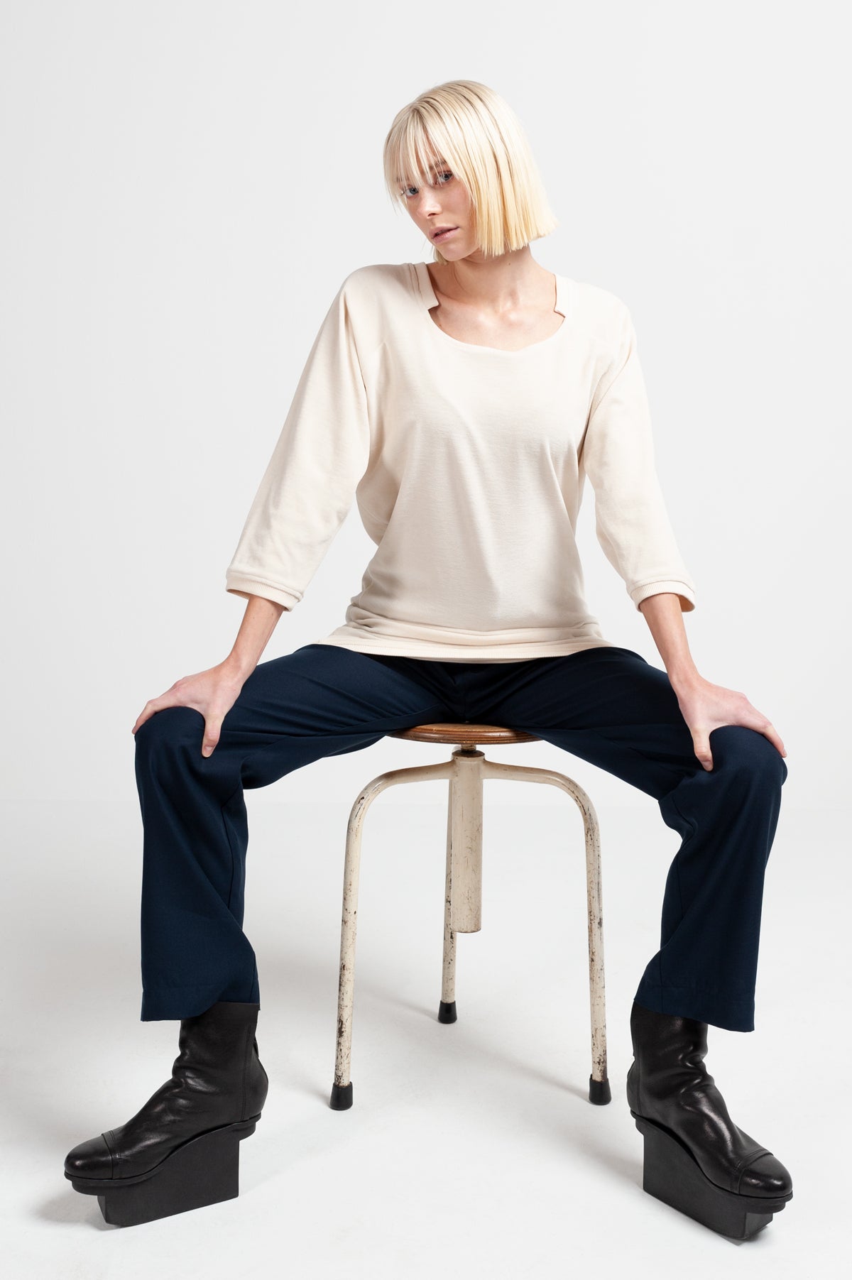 JUMPER DRESS | organic cotton velvet cream