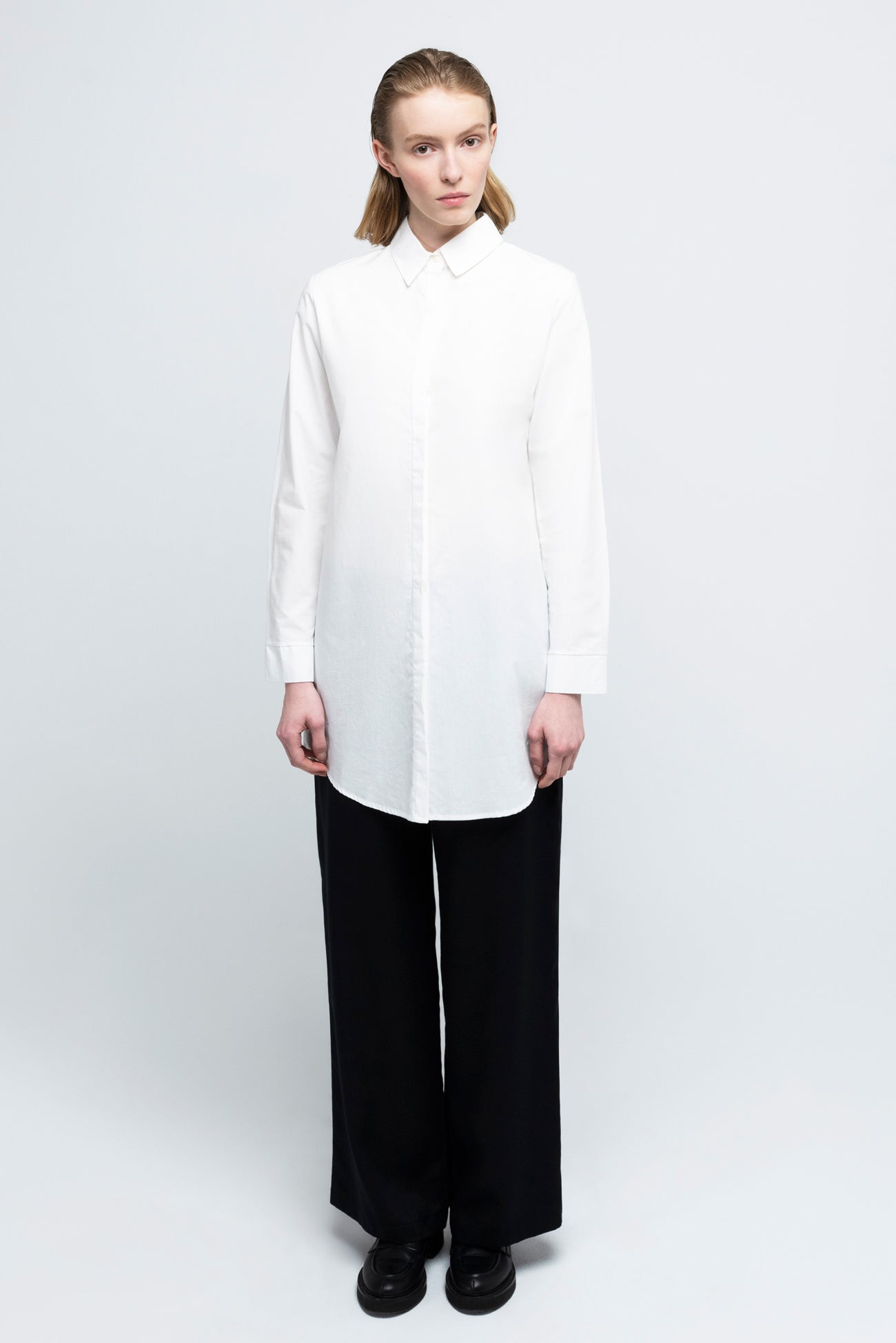 LONG BLOUSE | organic cotton white
