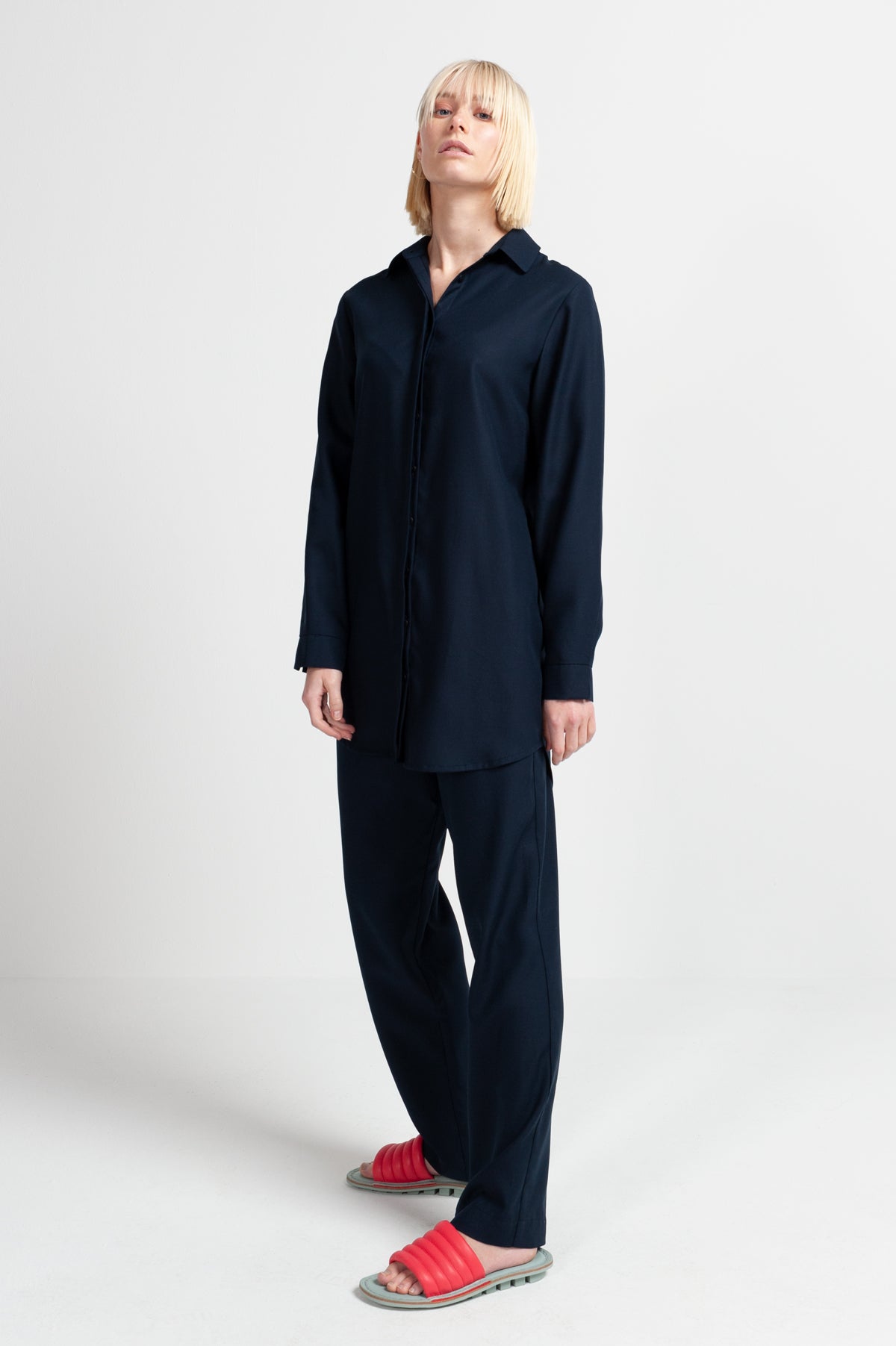 LONG BLOUSE | Tencel™ (Lyocell) midnight blue