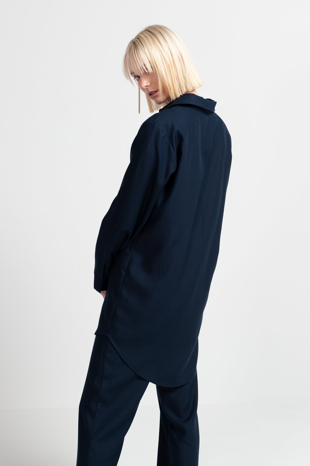 LONG BLOUSE | Tencel™ (Lyocell) midnight blue