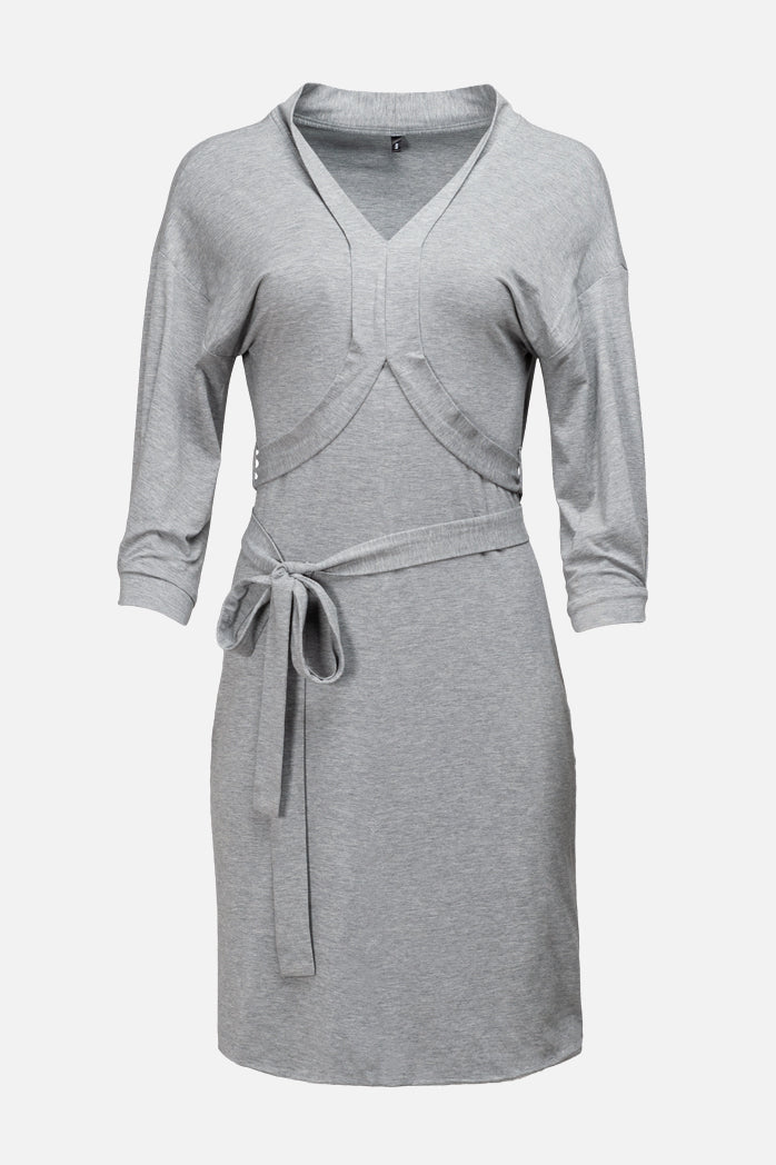RIBBEN DRESS | cotton SeaCell dusty grey