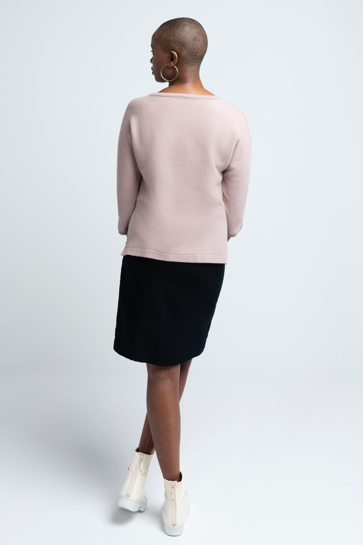 CROPPED SWEATER  | cotton cord sweat pastel rose