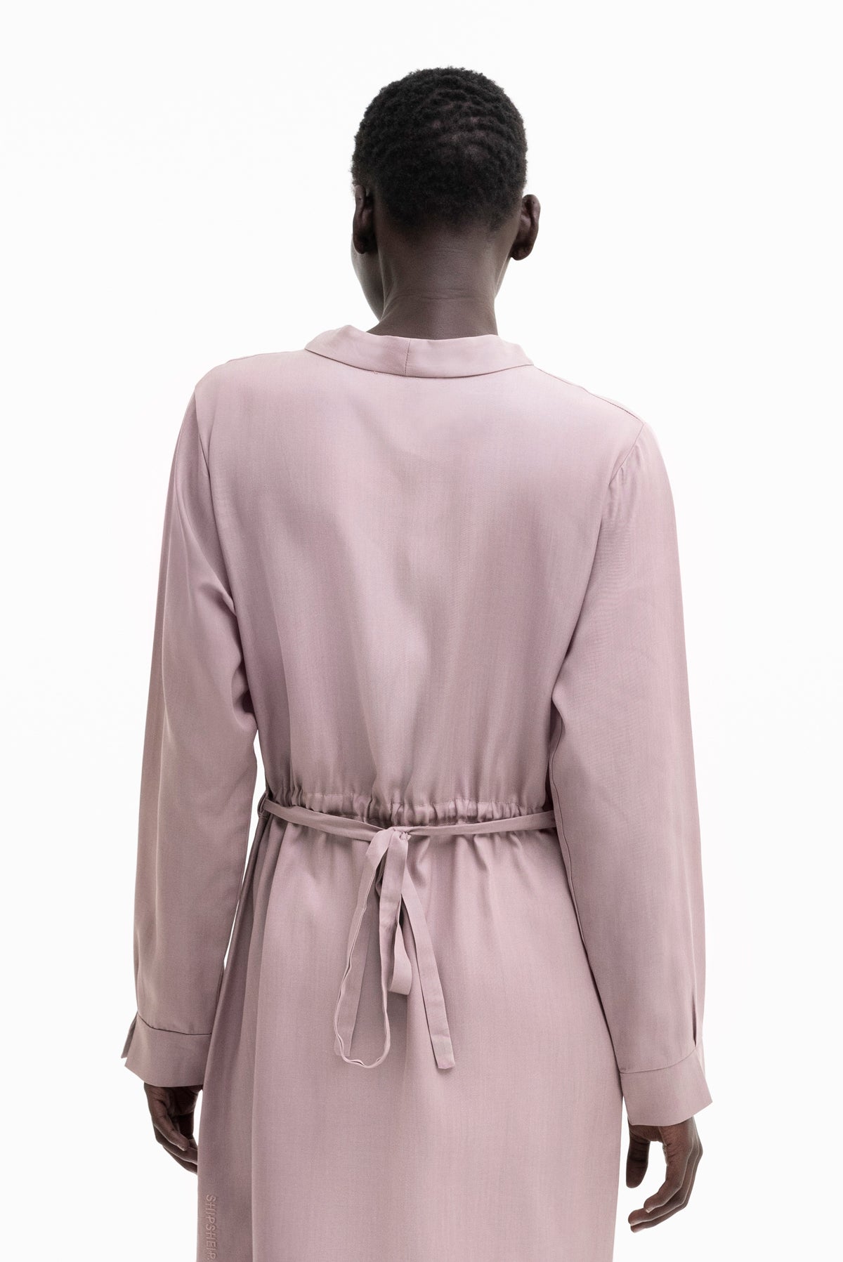 MAXI SHIRT DRESS tencel old rose