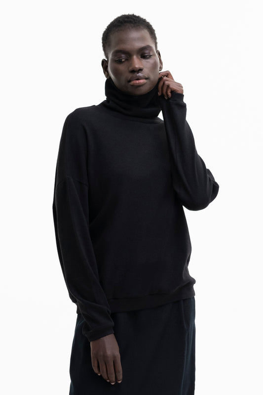 TURTLENECK JUMPER | cotton-wool black