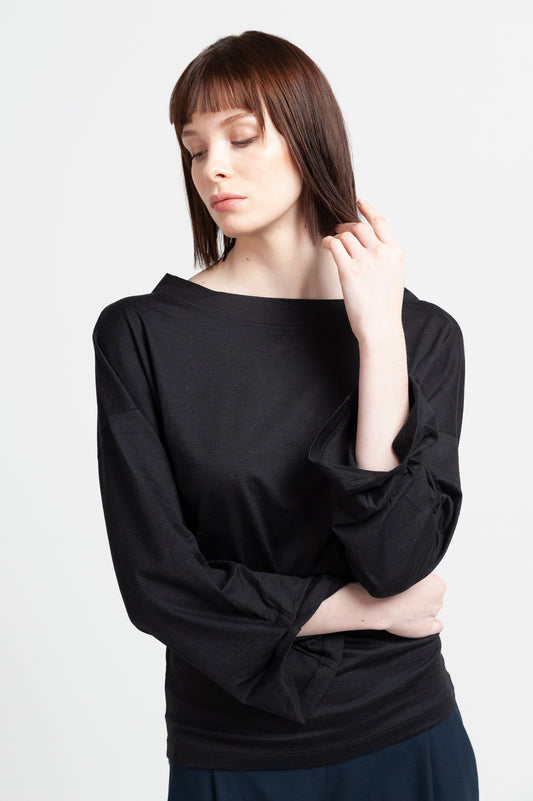 KIMONO JUMPER | wool-lyocell black