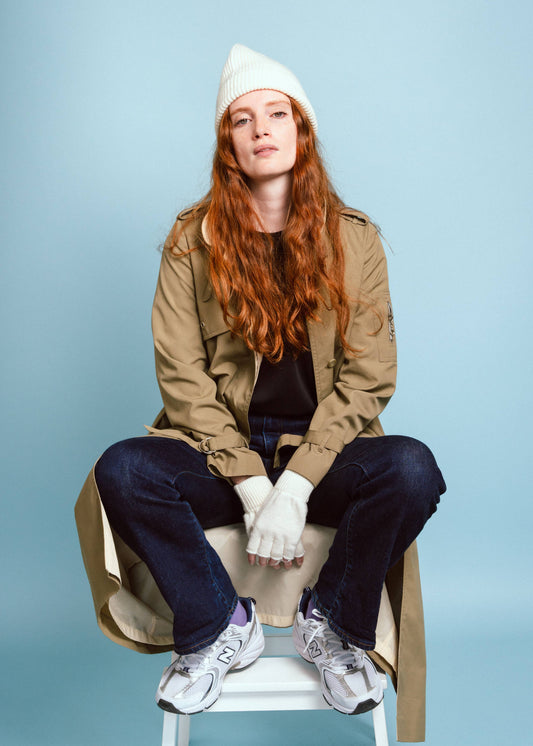 BEANIE | wool viscose cream white