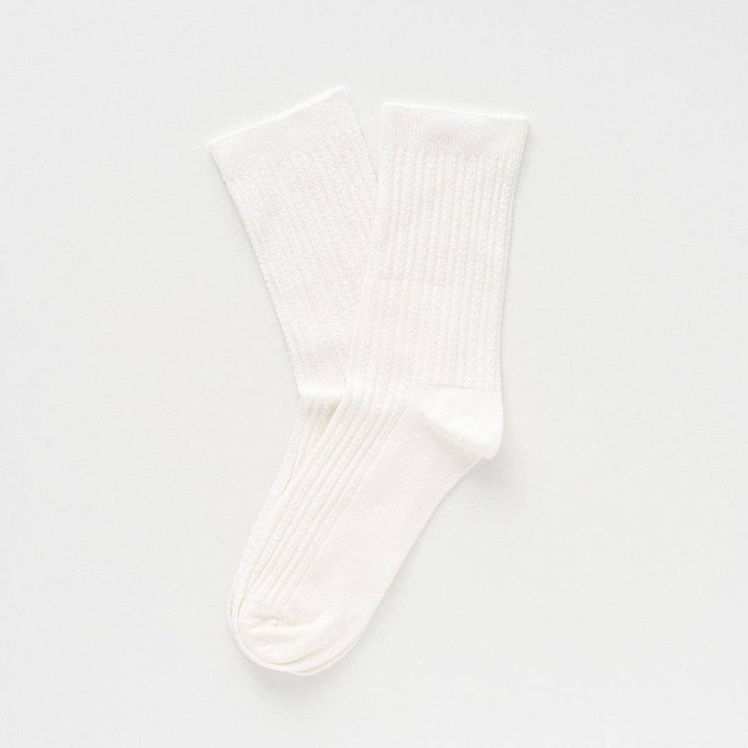 POINTELLE SOCKS | Tencel™ white