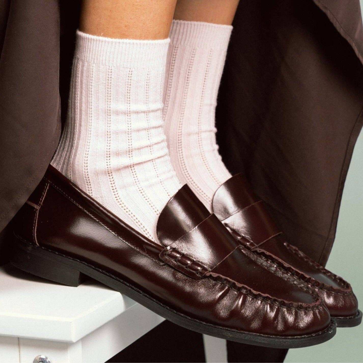 POINTELLE SOCKS | Tencel™ dusty rose