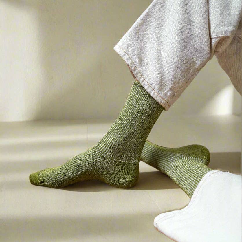 SPARKLING SOCKS | bamboo lyocell olive green