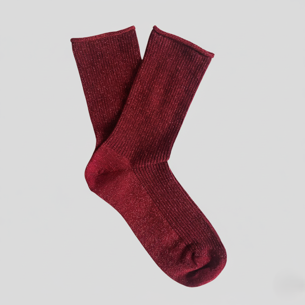 SPARKLING SOCKS | bamboo lyocell cherry red