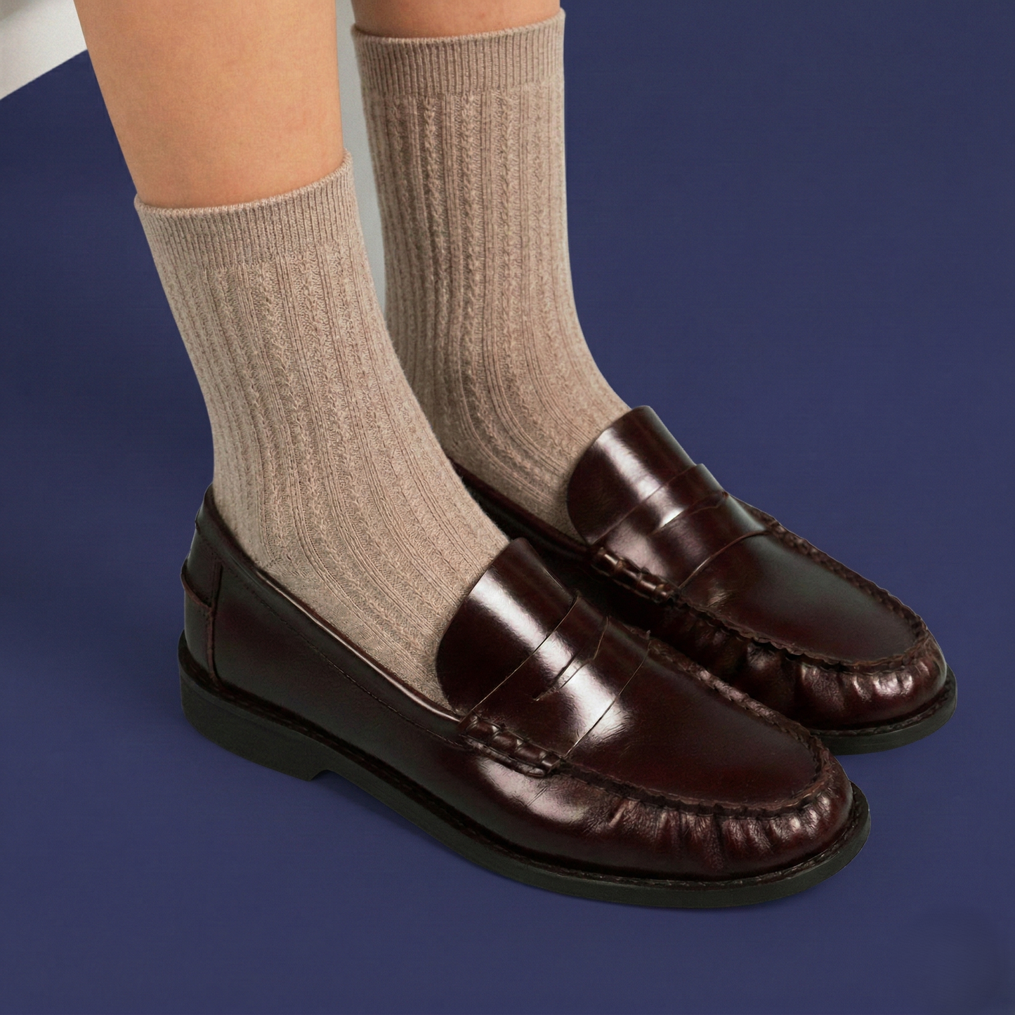 POINTELLE SOCKS | Tencel™ moka brown