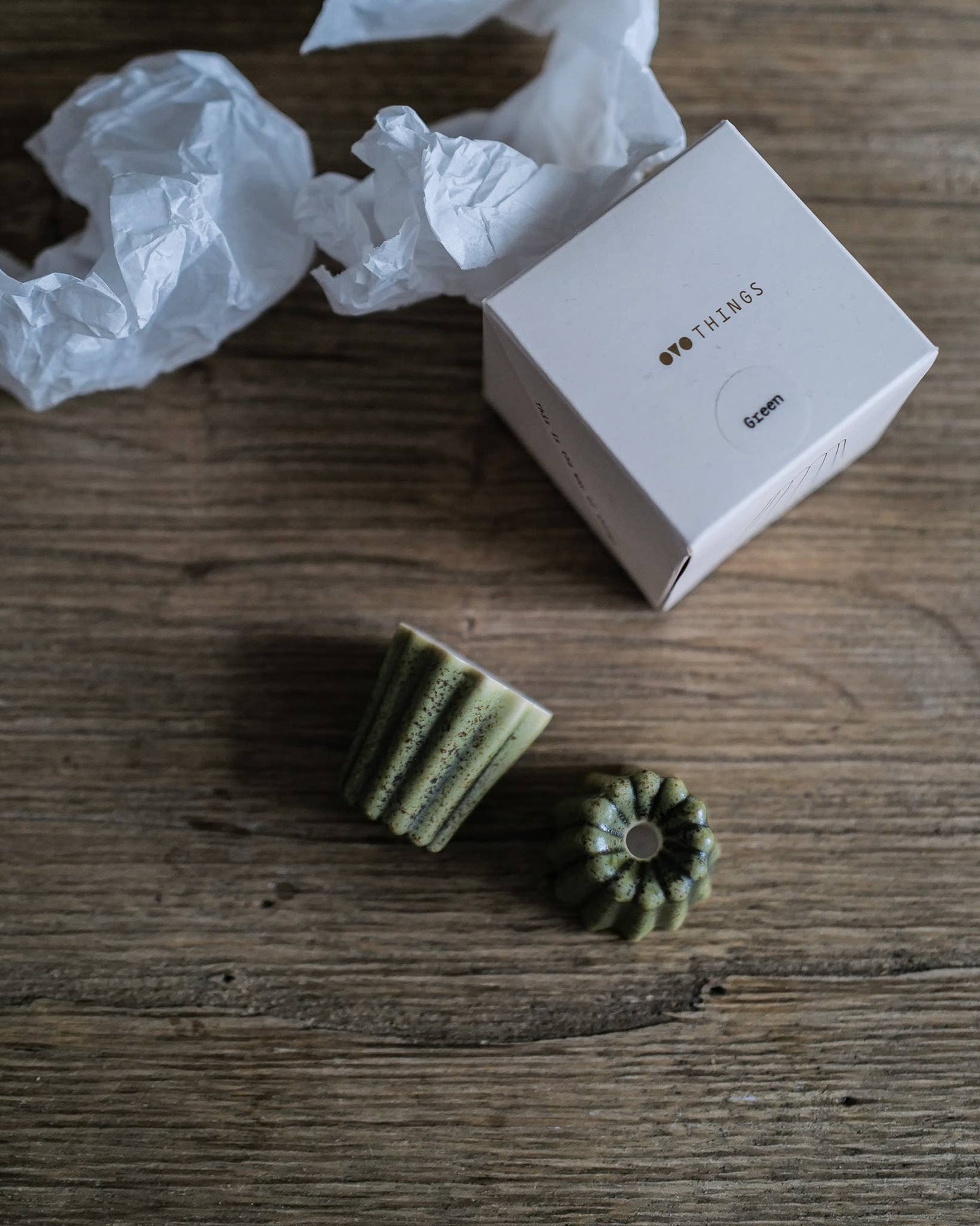 Kerzenhalter aus Porzellan: Mattes Blaugrau