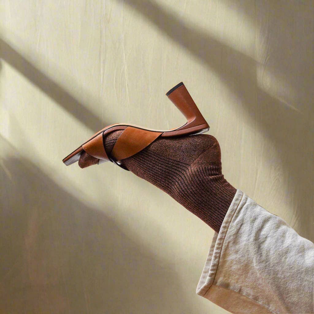 SPARKLING SOCKS | bamboo lyocell hazelnut brown