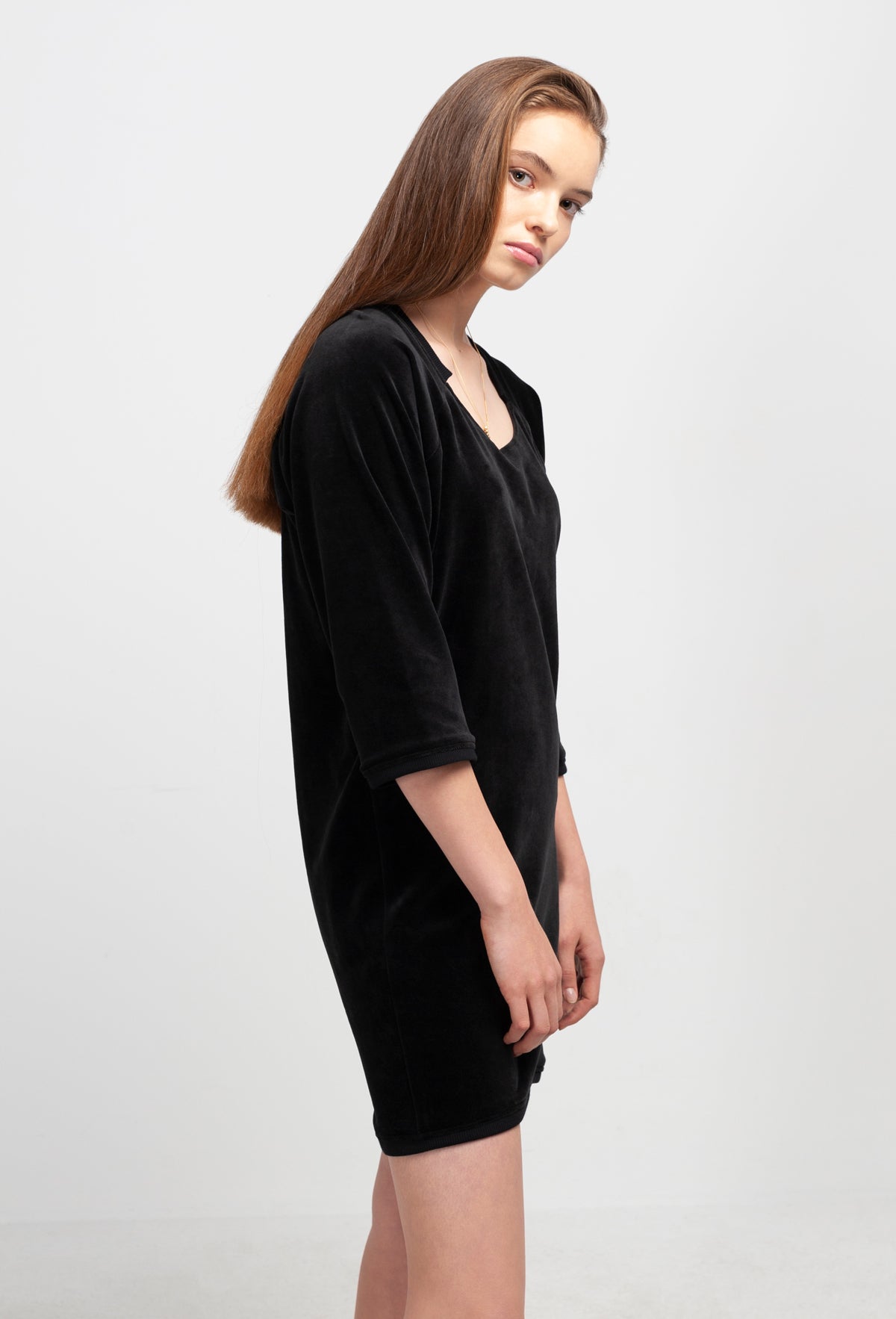 JUMPER DRESS | organic cotton velvet black