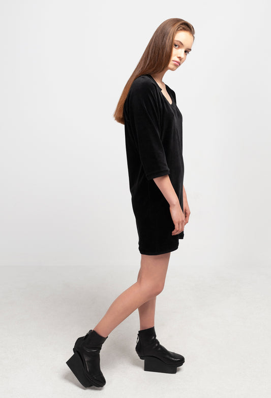 JUMPER DRESS | organic cotton velvet black